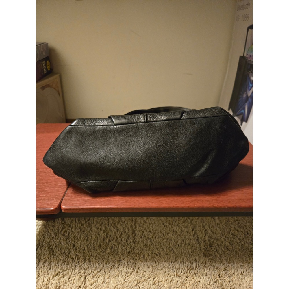 Coach Ergo Black Pebbled Leather Hobo Shoulder Bag 12248 Contrast Stitching - Picture 3 of 7